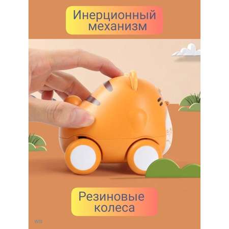 Игровой набор машинка SHARKTOYS тигренок-собачка катапульта инерционная