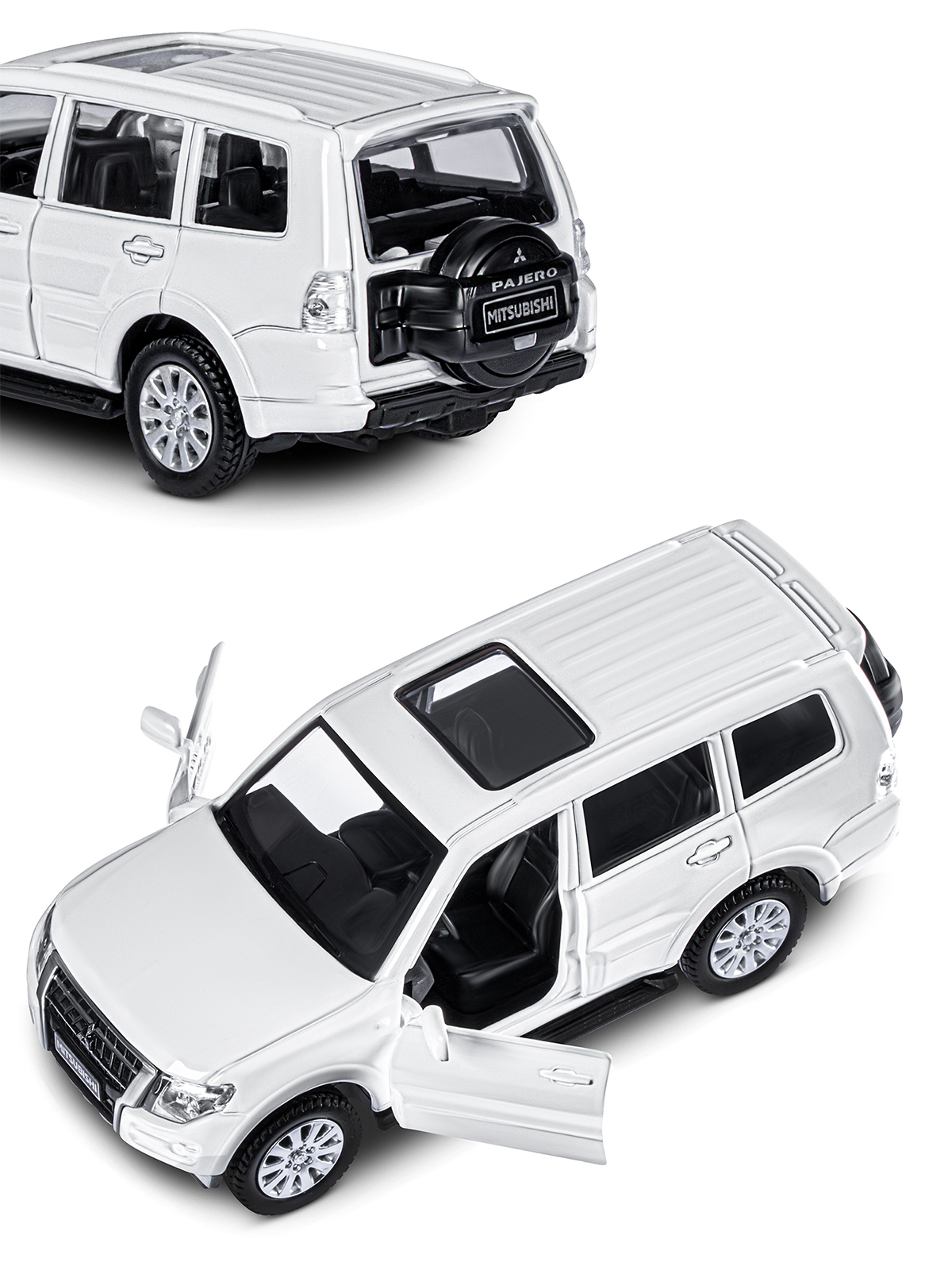 Внедорожник АВТОпанорама Mitsubishi Pajero 4WD Turbo 1:43 белый JB1251430 - фото 8