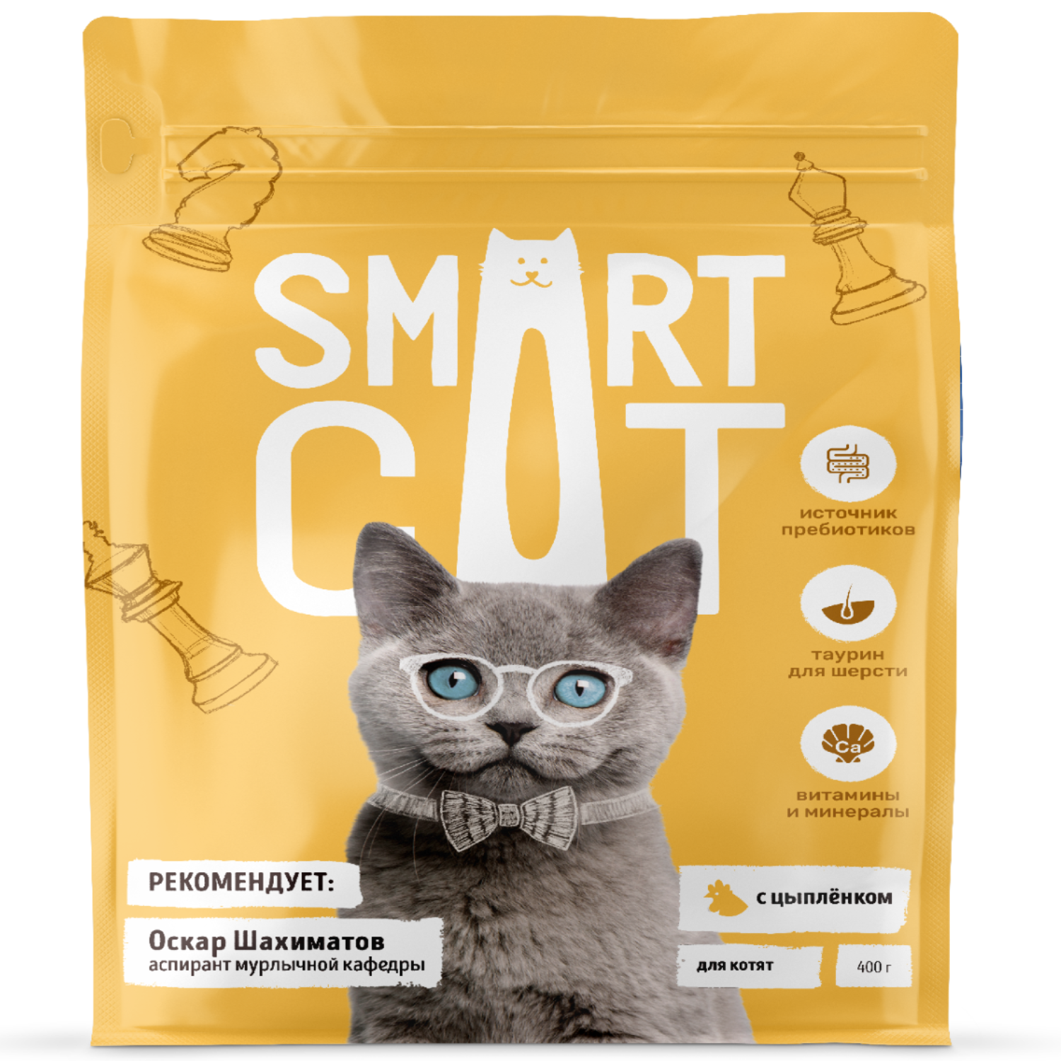 Корм для котят Smart Cat 400г с цыпленком - фото 1