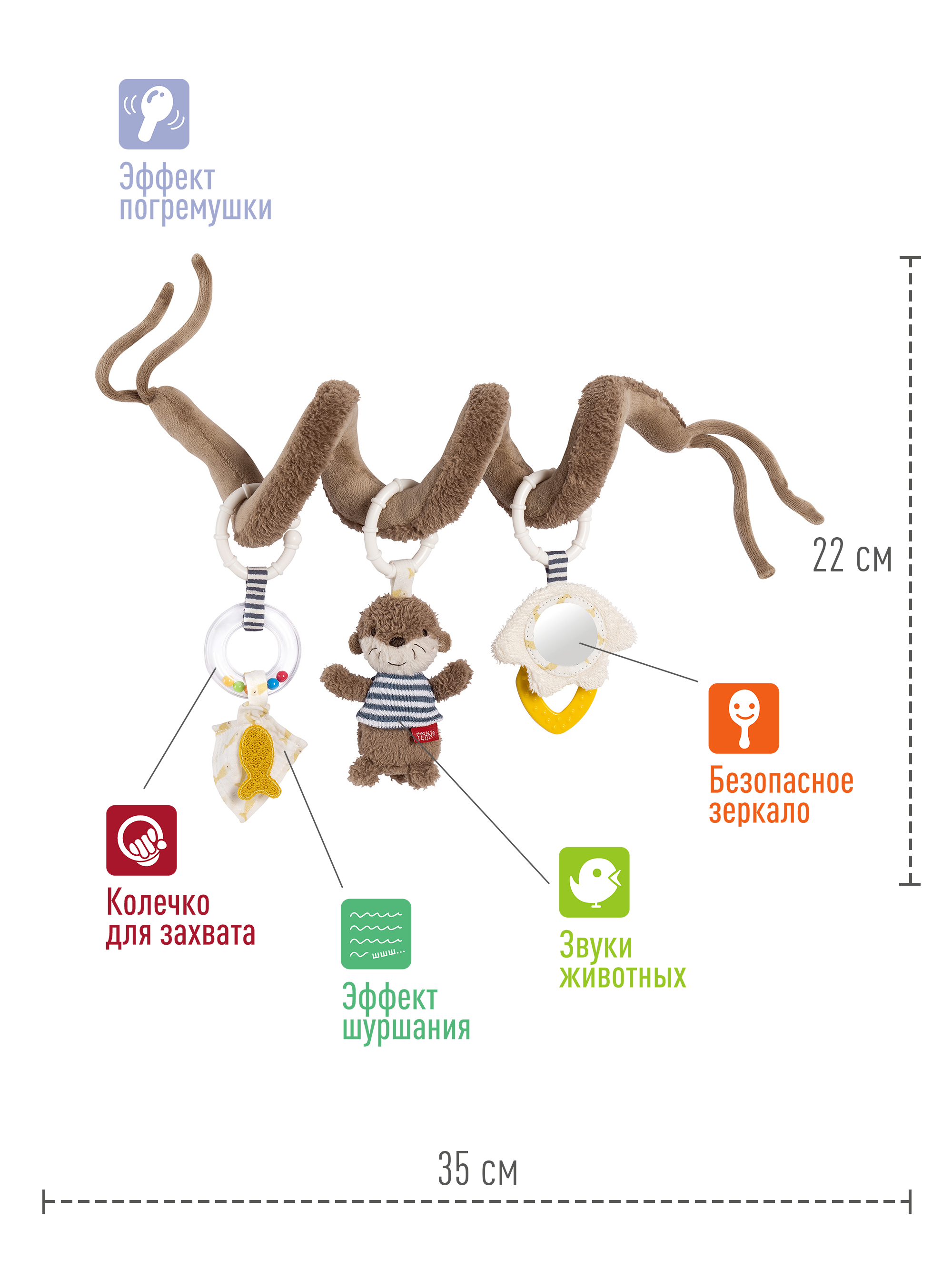 Игрушка-спираль на коляску/кроватку FEHN Выдра Тео - фото 3