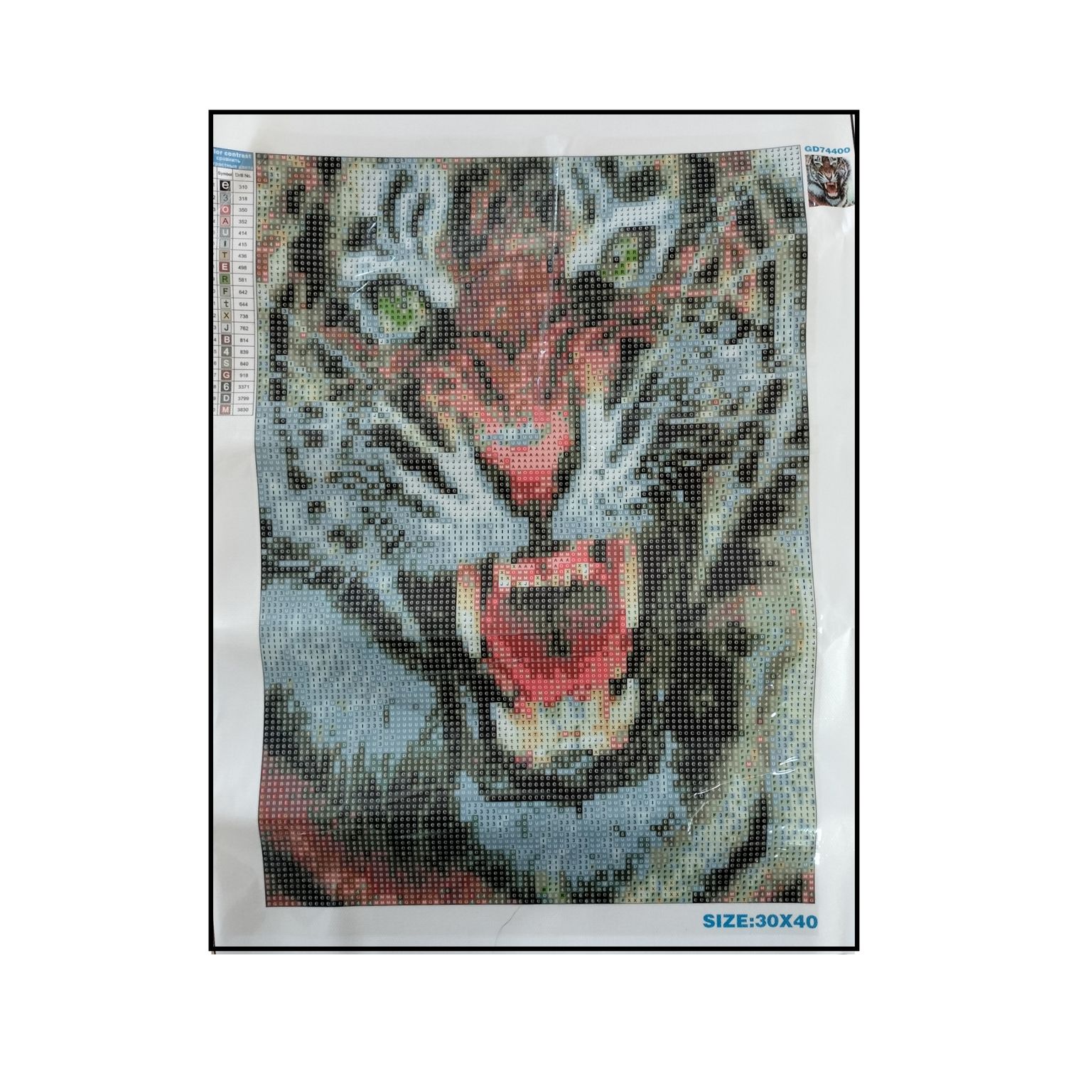 Алмазная мозаика Seichi Оскал тигра 30х40 см - фото 3