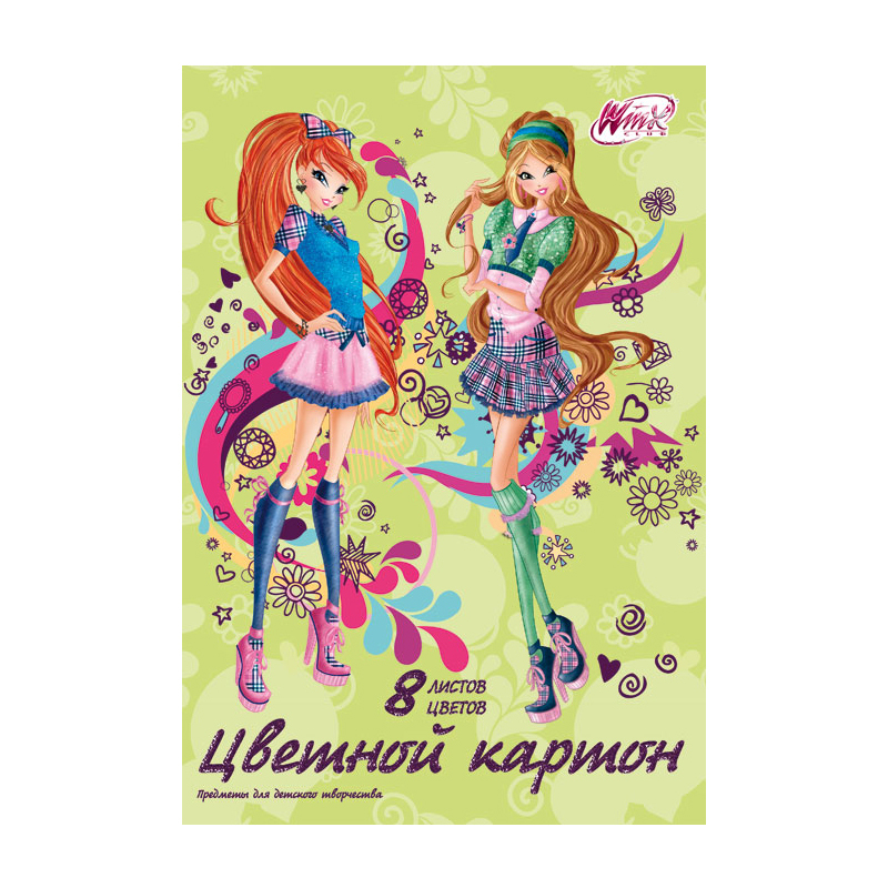 Картон цветной Академия Холдинг 8ц. 8 л.Winx - фото 1