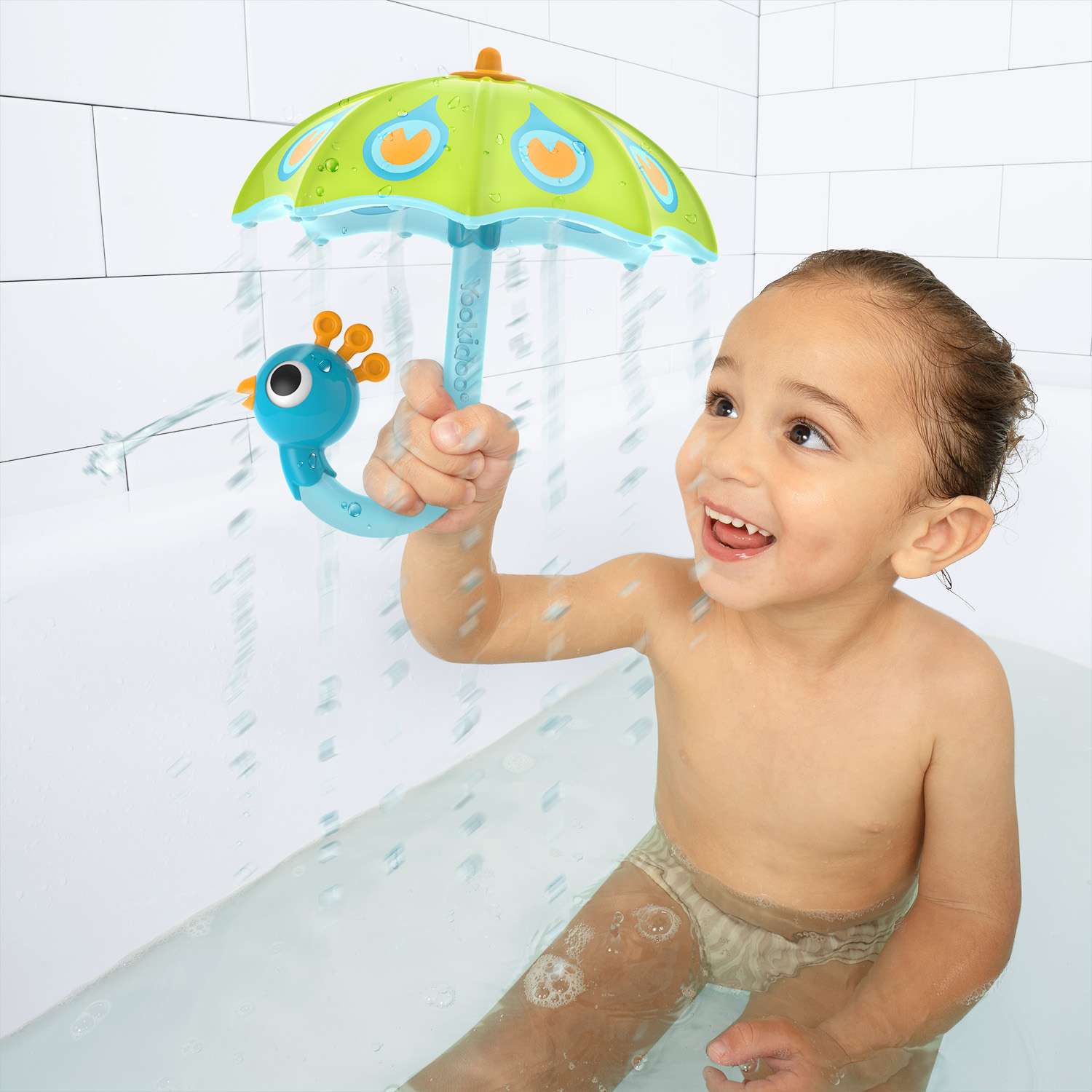Игрушка для ванны Yookidoo Зонтик-павлин. Создай дождь! зеленый - фото 1