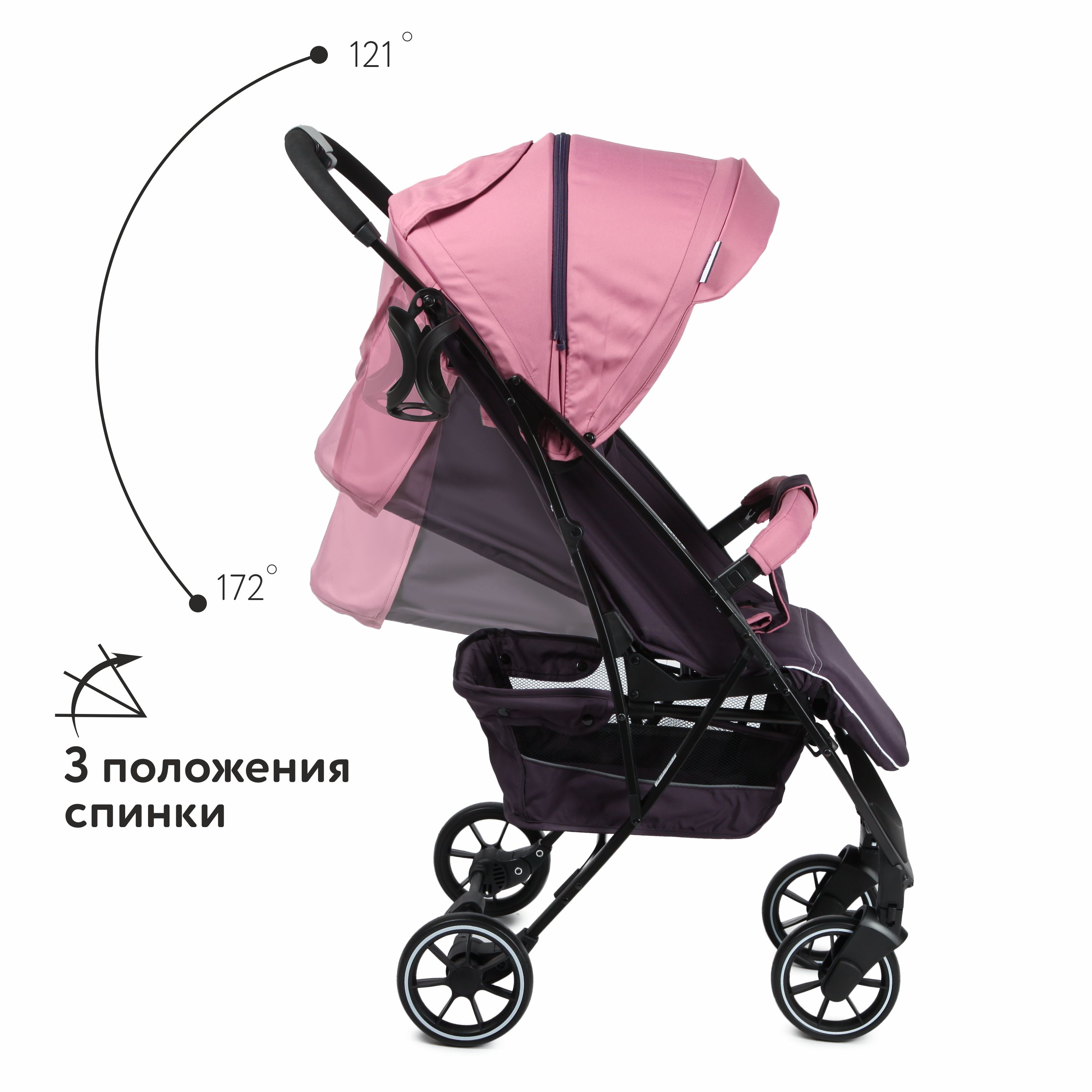 Коляска прогулочная Babyton Active Pink купить по цене 8799 ₽ в  интернет-магазине Детский мир