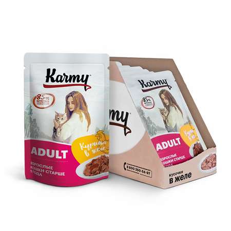 Корм для кошек Karmy 80г курица в желе