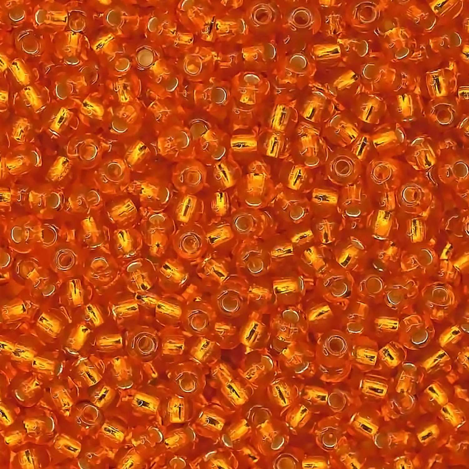 Бисер Preciosa чешский прозрачный с серебряным центром 10/0 20 гр Прециоза 97000 оранжевый - фото 3