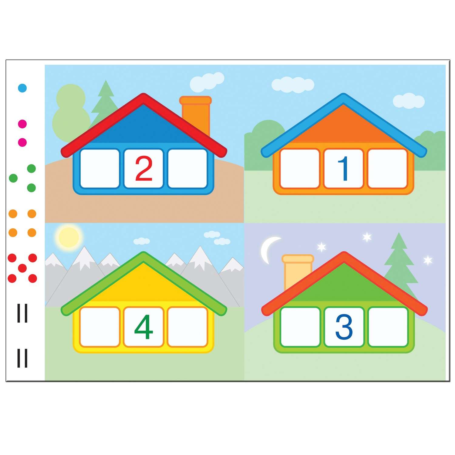 Сравнение 4 дом. Домики с цифрами. Домики для дошкольников. Домики с цифрами для дошкольников. Цифровые домики для дошкольников.