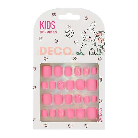 Набор накладных ногтей DECO. kids самоклеящиеся pink 24 шт
