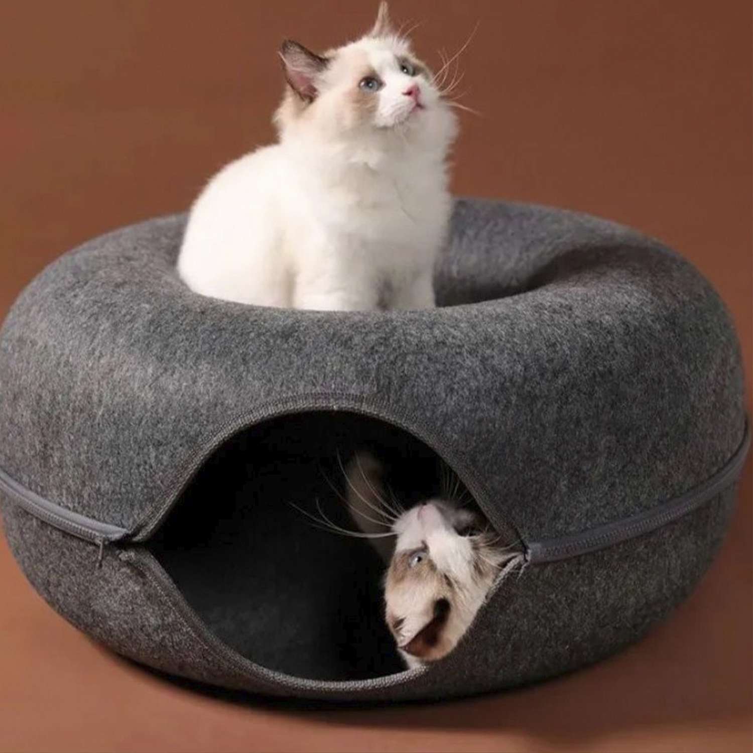 Кошачий тоннель лежанка ТОТОША пончик для кошек собак когтеточка - фото 5