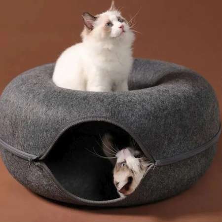 Кошачий тоннель лежанка ТОТОША пончик для кошек собак когтеточка