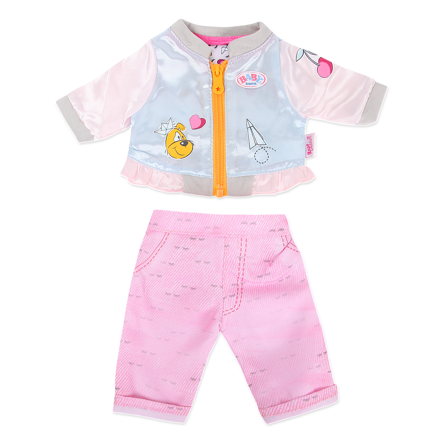 Одежда для куклы Zapf Creation Baby born Штанишки и кофточка для прогулки  Розовый 824-542 купить по цене 199 ₽ в интернет-магазине Детский мир