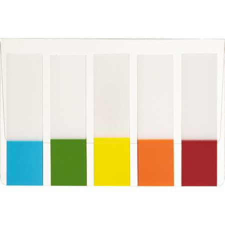 Клейкие закладки Attache пластиковые 5 цветов по 20 листов 45 мм х12 Selection 5 шт
