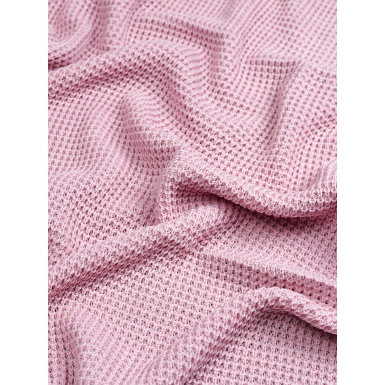 Плед-покрывало детский вязаный WARM WHIFF D-41 розовый на выписку в кроватку 90x110 - фото 2