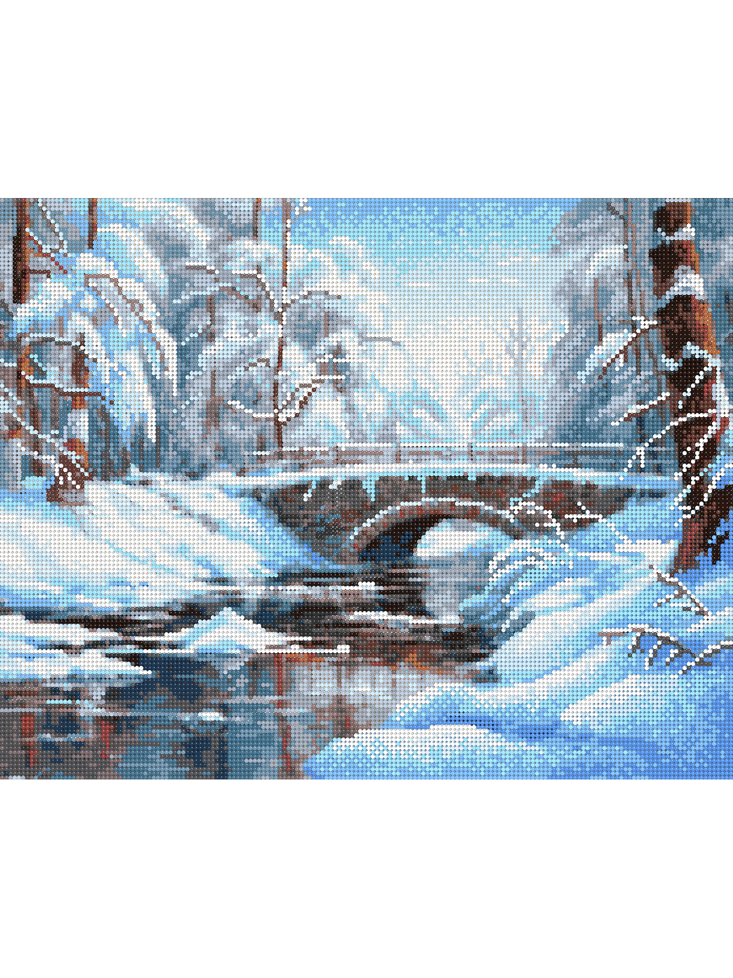 Алмазная мозаика Art on Canvas холст на деревянном подрамнике 40х50 см Зимняя речка - фото 2