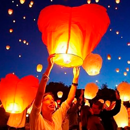 Бумажный фонарик Страна Карнавалия небесный китайский фонарик красный сердце 36 см