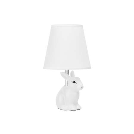 Настольная лампа Elan Gallery 17х17х30.5 см Белый кролик с белым круглым абажуром 320080
