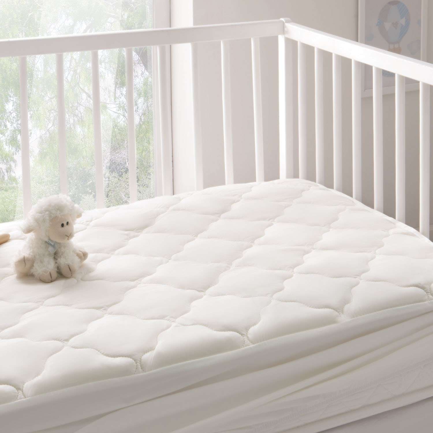 Наматрасник в кроватку Yatas Bedding белый на резинке 60x120 Superwashed Baby - фото 2
