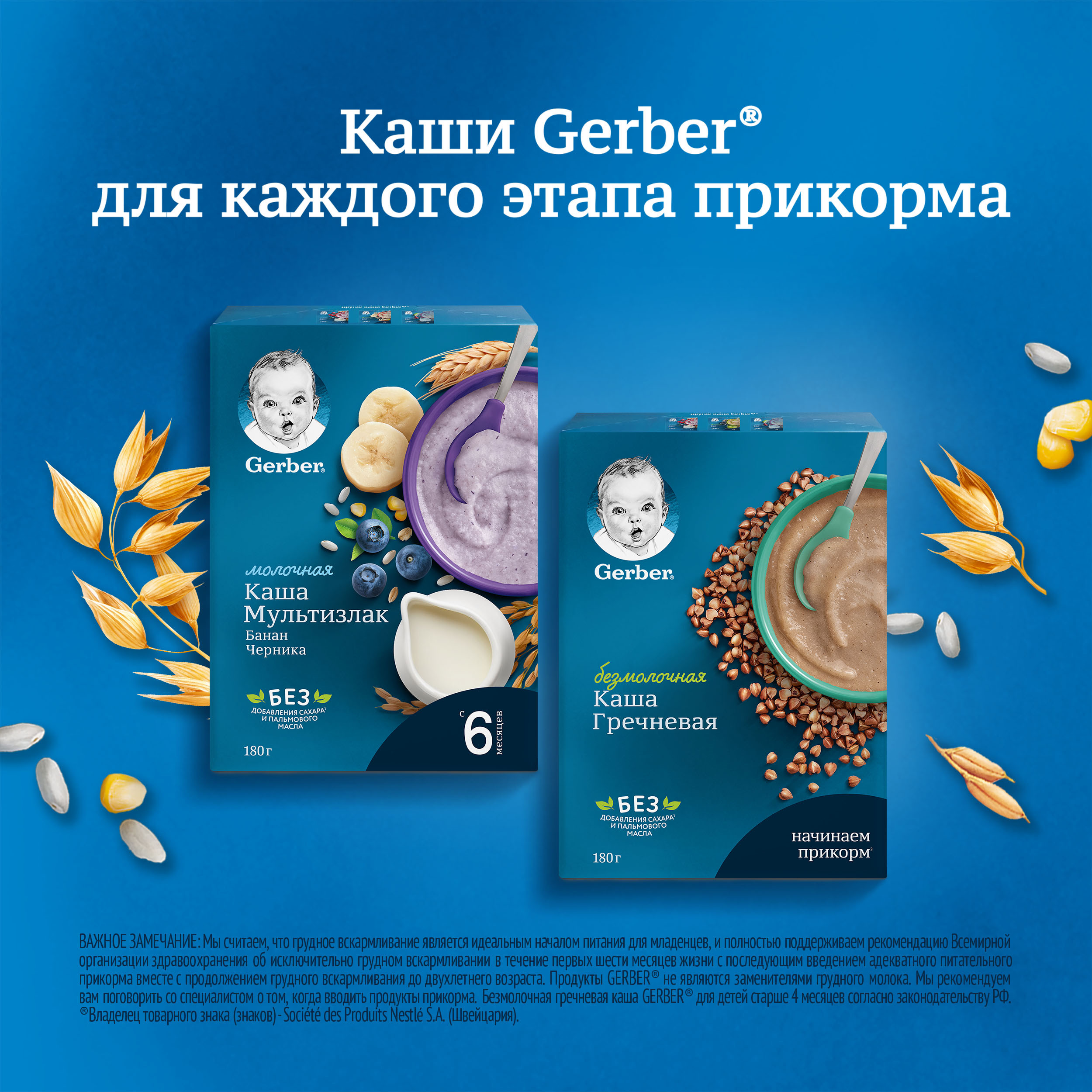 Каша молочная Gerber мультизлаковая с бананом и черникой 180г с 6месяцев - фото 4