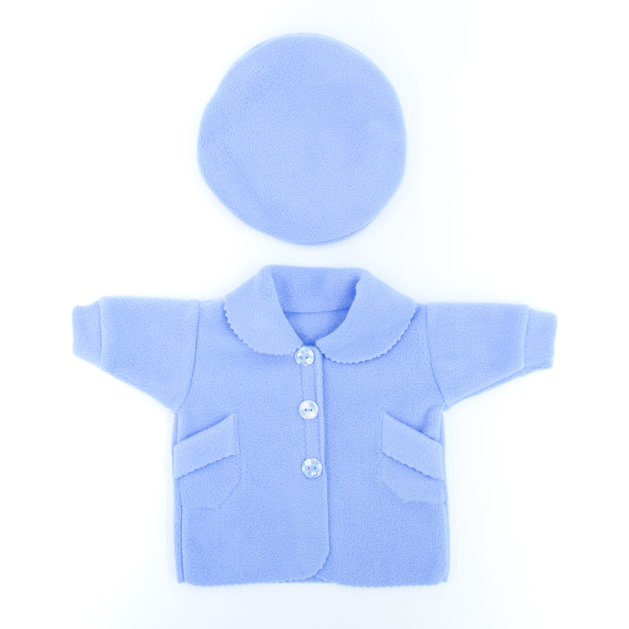 Комплект одежды Модница Пальто с беретом для пупса 43-48 см 6119 голубой 6119голубой - фото 8