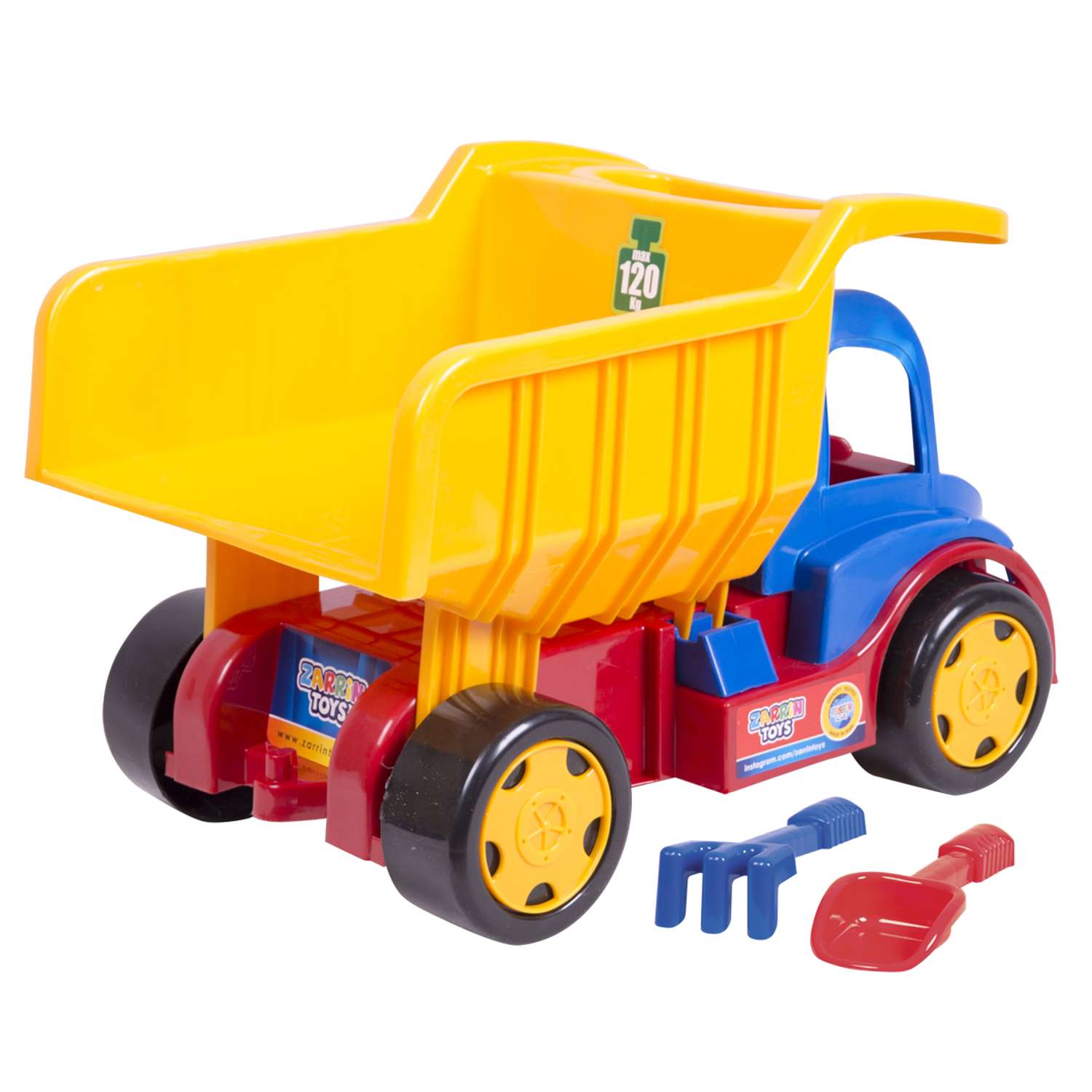 Автомобиль грузовик игрушечный Zarrin Toys MineTrack 120 и набор песочный F1-1/синий-желтый - фото 2
