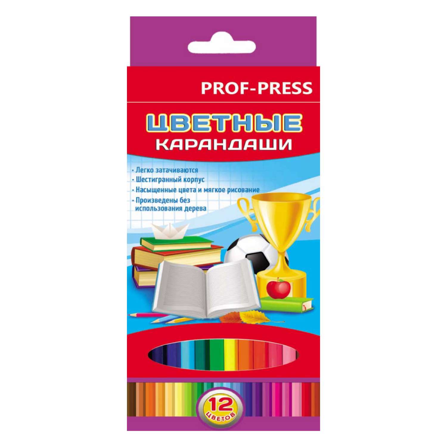 Карандаши цветные Prof Press Школьный мир К-7427 - фото 1