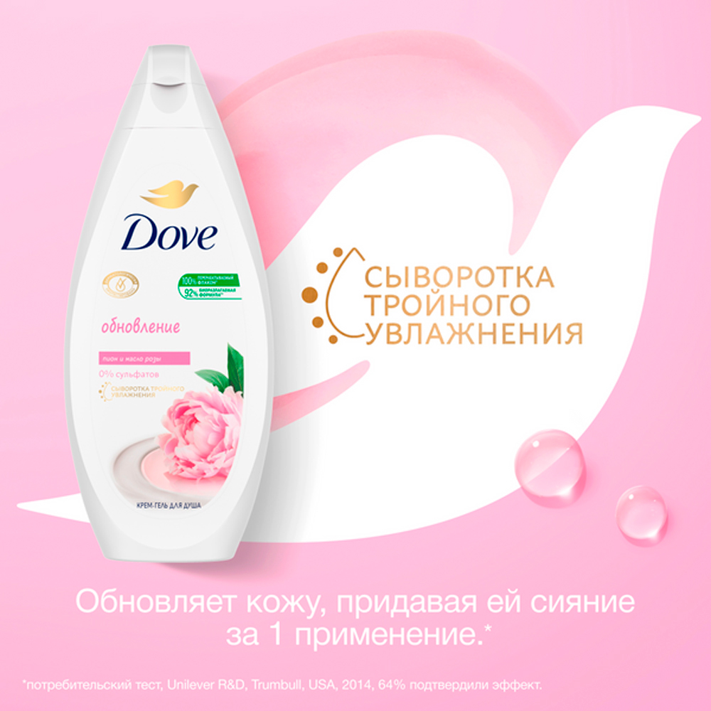 Гель для душа DOVE Сливочная ваниль и Пион