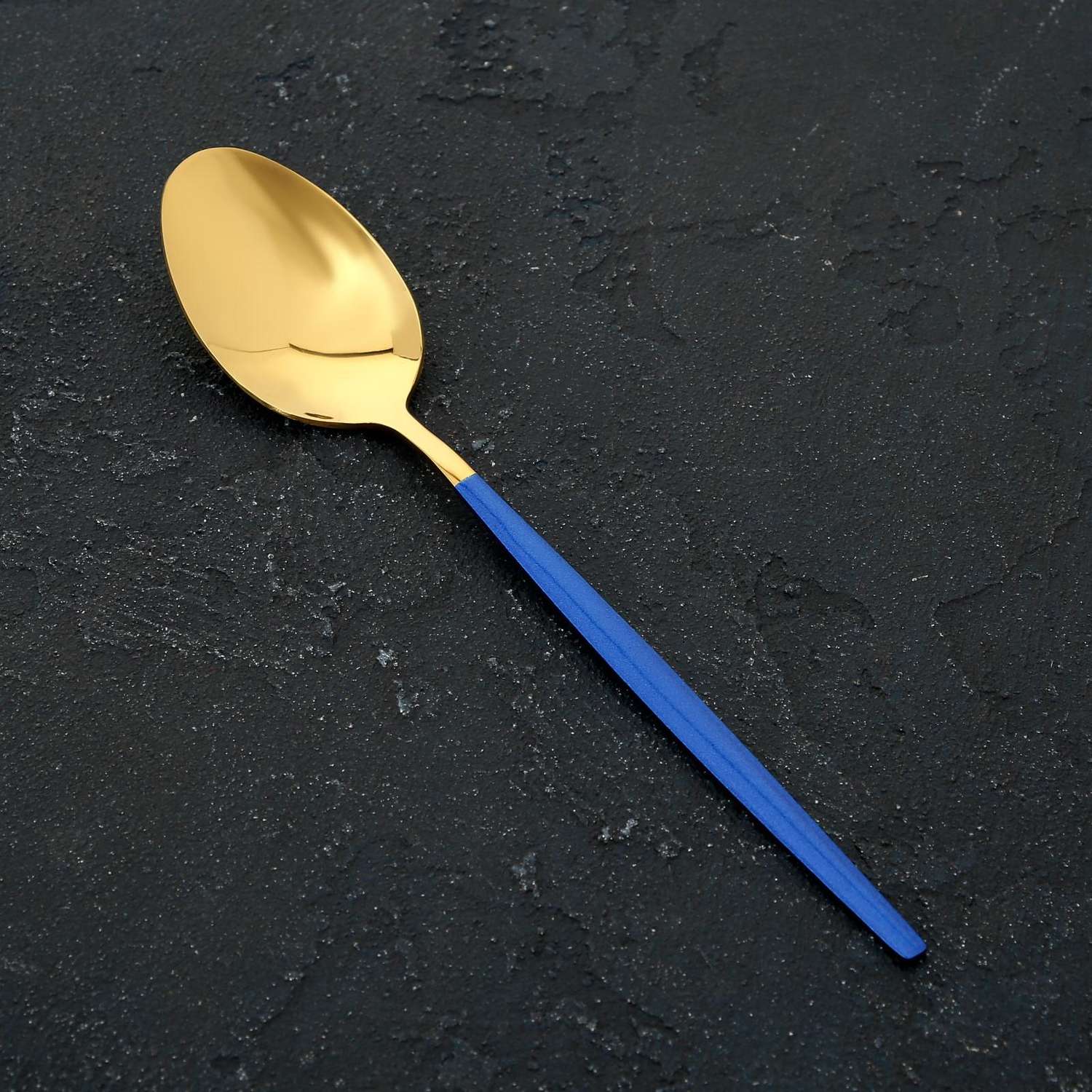 Ложка MAGISTRO Блинк цвет золото синяя ручка на подвесе - фото 1