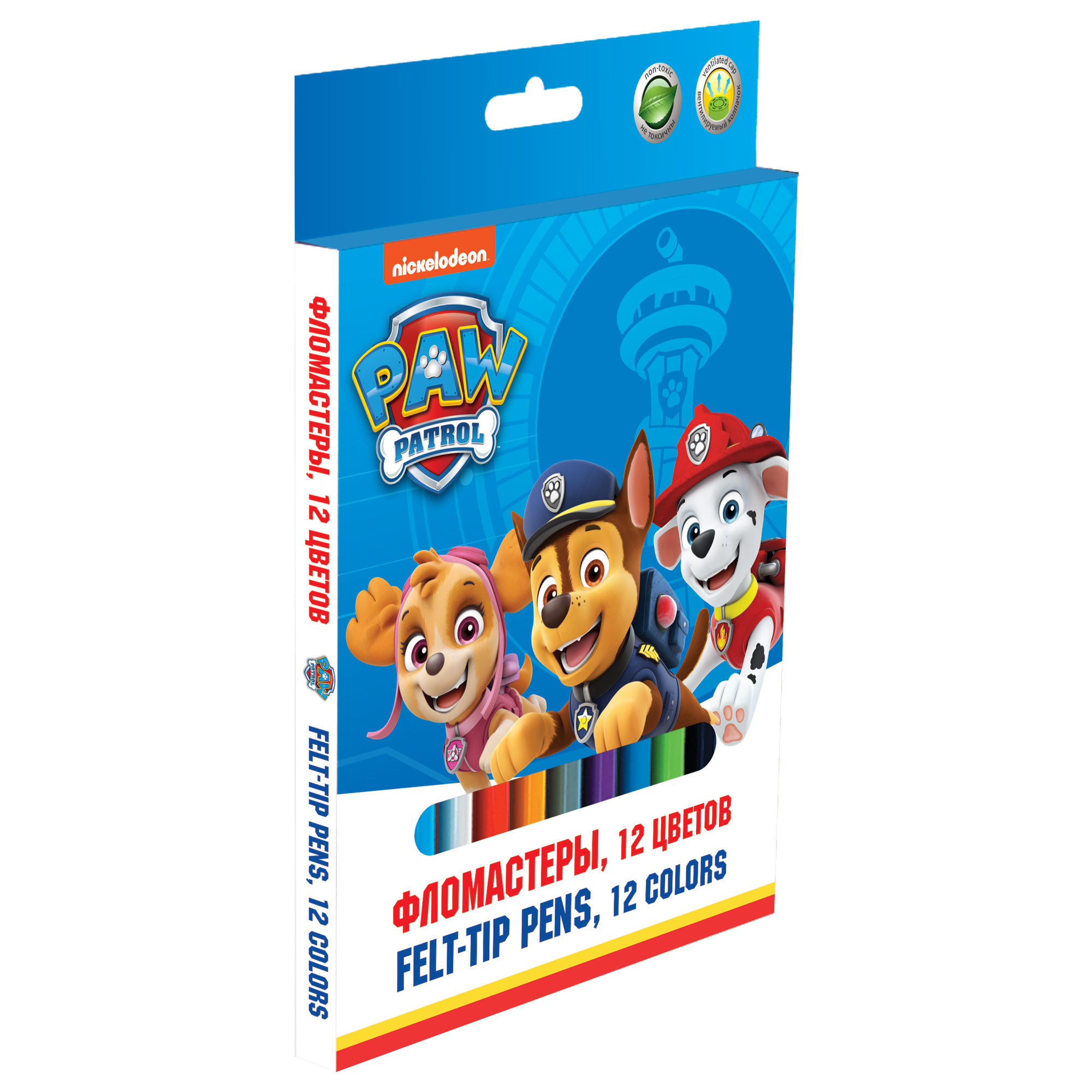 Фломастеры Kinderline Paw Patrol 12цветов PPJB-US1-2MB-12 - фото 1