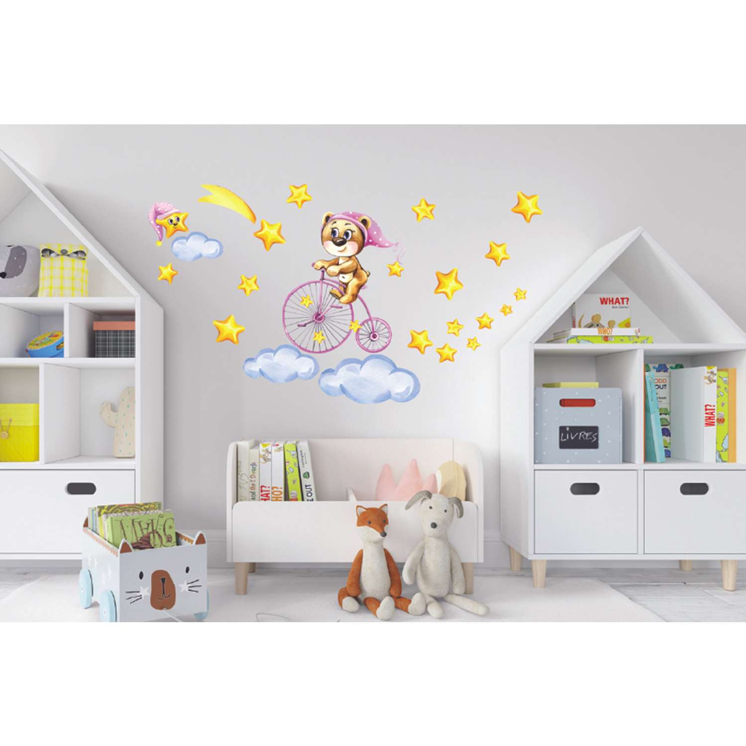 Наклейка оформительская ГК Горчаков в детскую комнату дочке с рисунком мишка для декора - фото 3