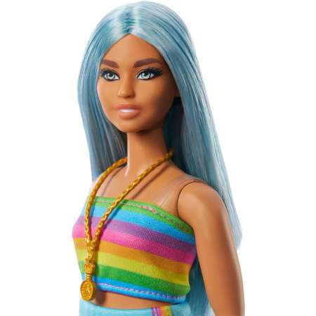 Кукла Barbie Модница Радужное платье HRH16