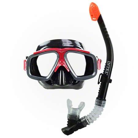 Набор для плавания INTEX Серфингист маска и трубка черный 8 лет