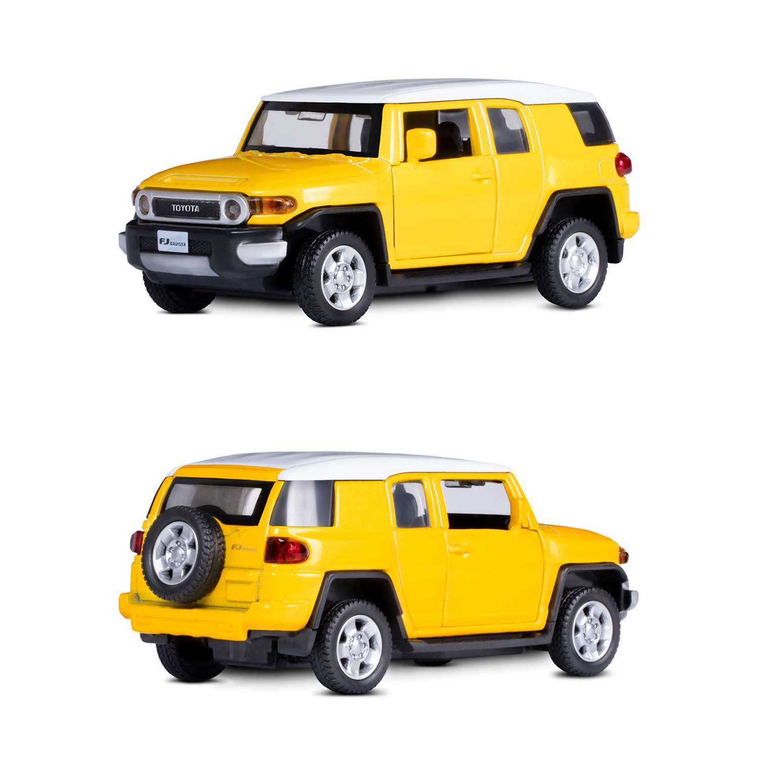 Машинка металлическая АВТОпанорама игрушка детская 1:43 Toyota FJ Cruiser желтый инерционная JB1200134 - фото 5