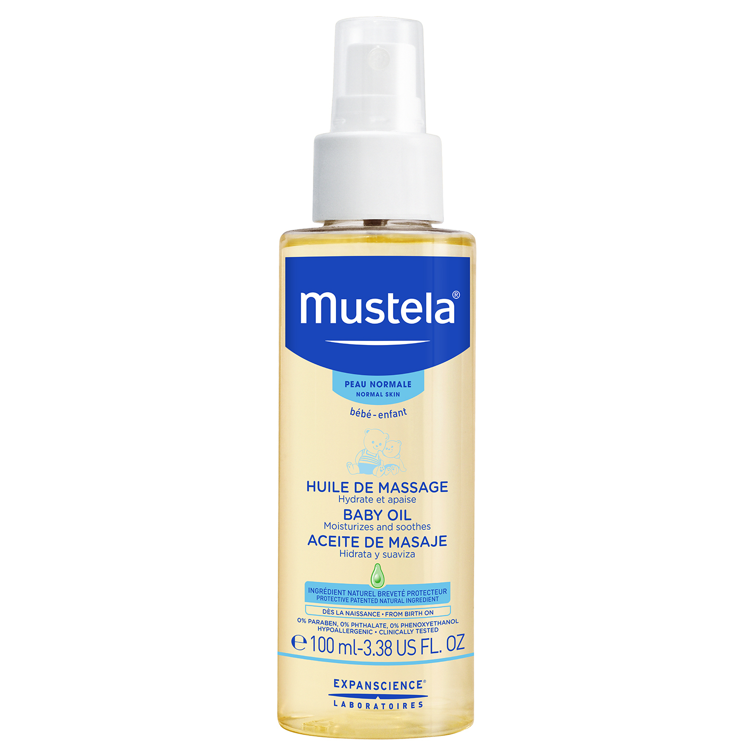 Масло массажное Mustela Bebe для новорожденных 100мл - фото 1