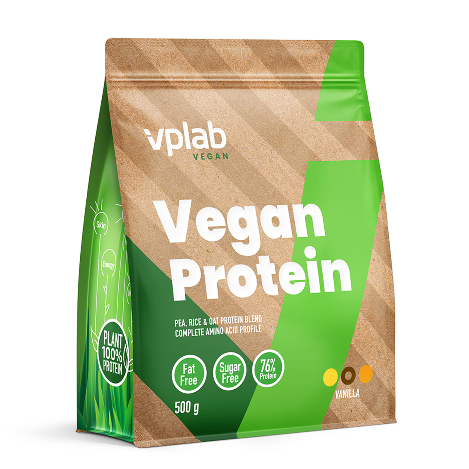 Биологически активная добавка VPLAB Vegan протеин ваниль 500г - фото 1