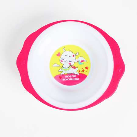 Набор детской посуды Mum and Baby «Люблю вкусняшки» тарелка на присоске 250 мл вилка ложка