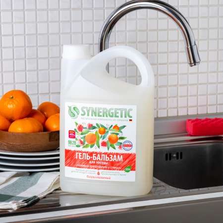 Гель-бальзам для мытья посуды Synergetic Розовый грейпфрут-Специи 3.5л
