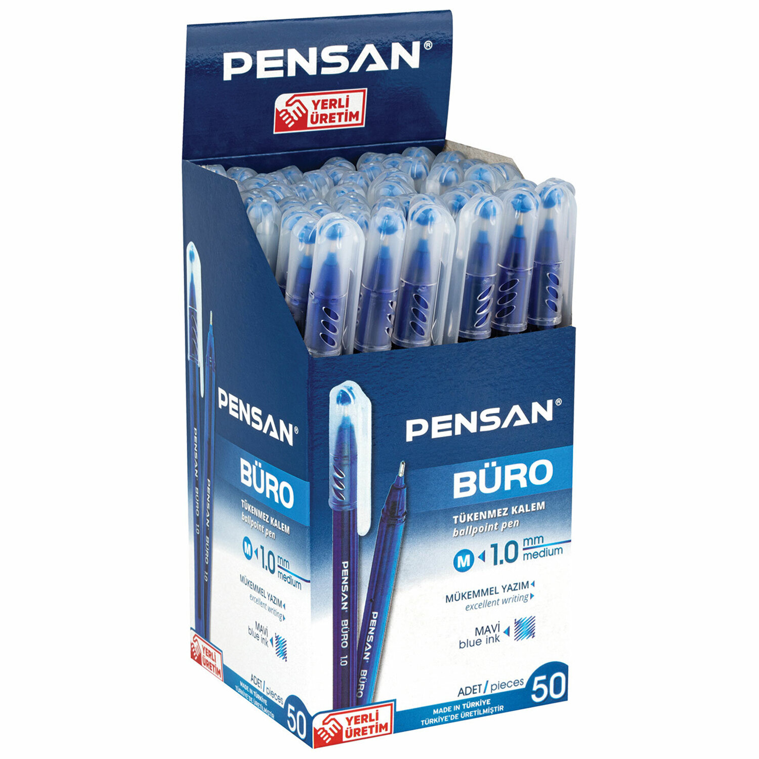 Ручки шариковые PENSAN синие масляные набор 50 штук для школы - фото 5
