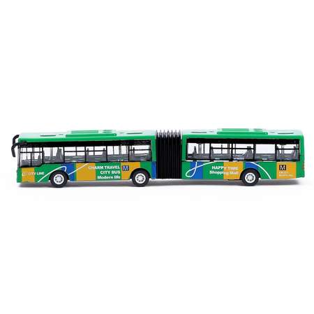 Автобус Автоград металлический «Городской транспорт» инерционный масштаб 1:64 цвет зелёный