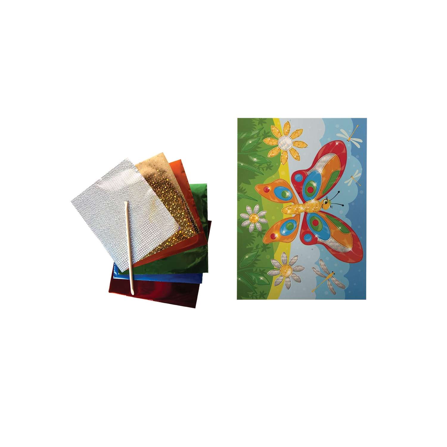 Мозаика и аппликации Каляка-Маляка аппликация фольгой Бабочка 6 цветов - фото 2