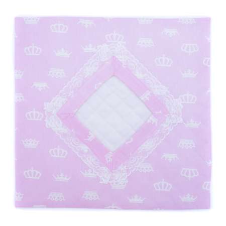 Комплект для пупса Модница 43-48 см: одеяло в пододеяльнике подушка и матрасик пастельно-розовый