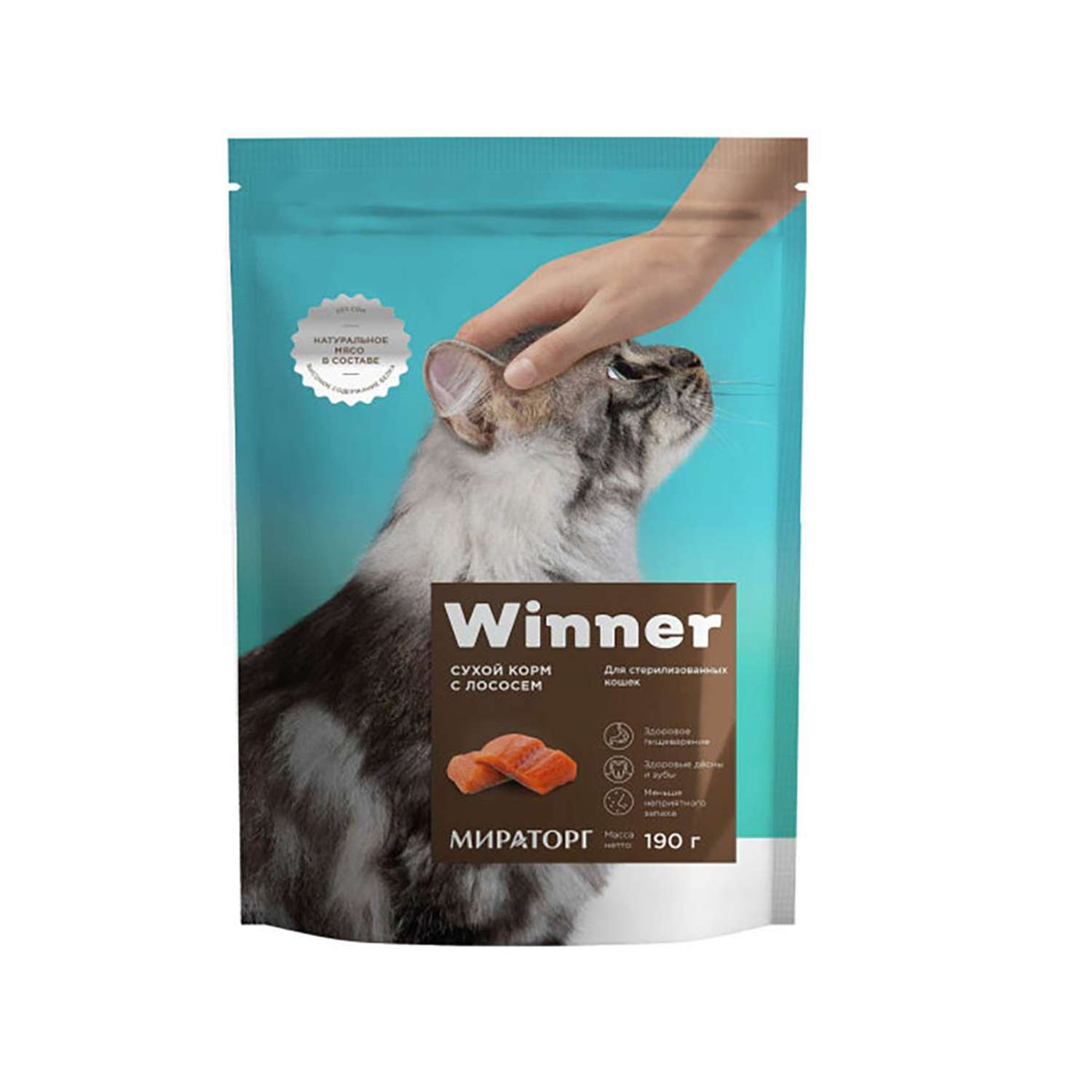 Корм сухой WINNER полнорационный для стерилизованных кошек с лососем 190 г 14 шт - фото 2