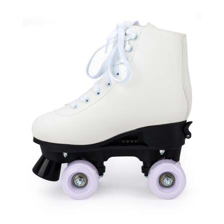 Роликовые коньки SXRide Roller skate YXSKT04WPUR белые с фиолетово-розовым орнаментом 31-34