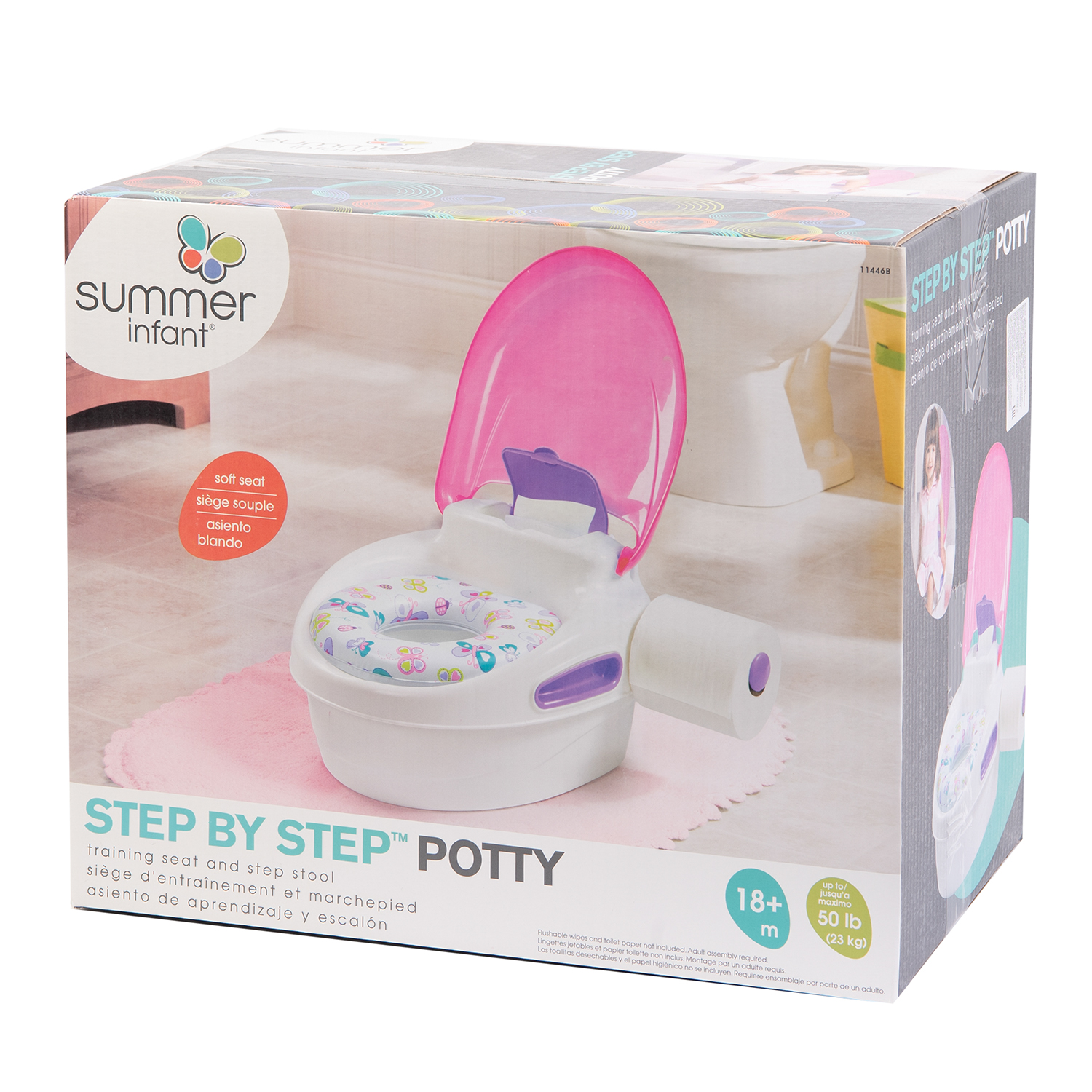 Горшок детский Summer Infant Step-By-Step Potty 3в1 Розовый - фото 2