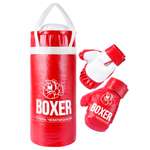 Боксерская груша и перчатки Мега Тойс набор для бокса 60 см для детей красный