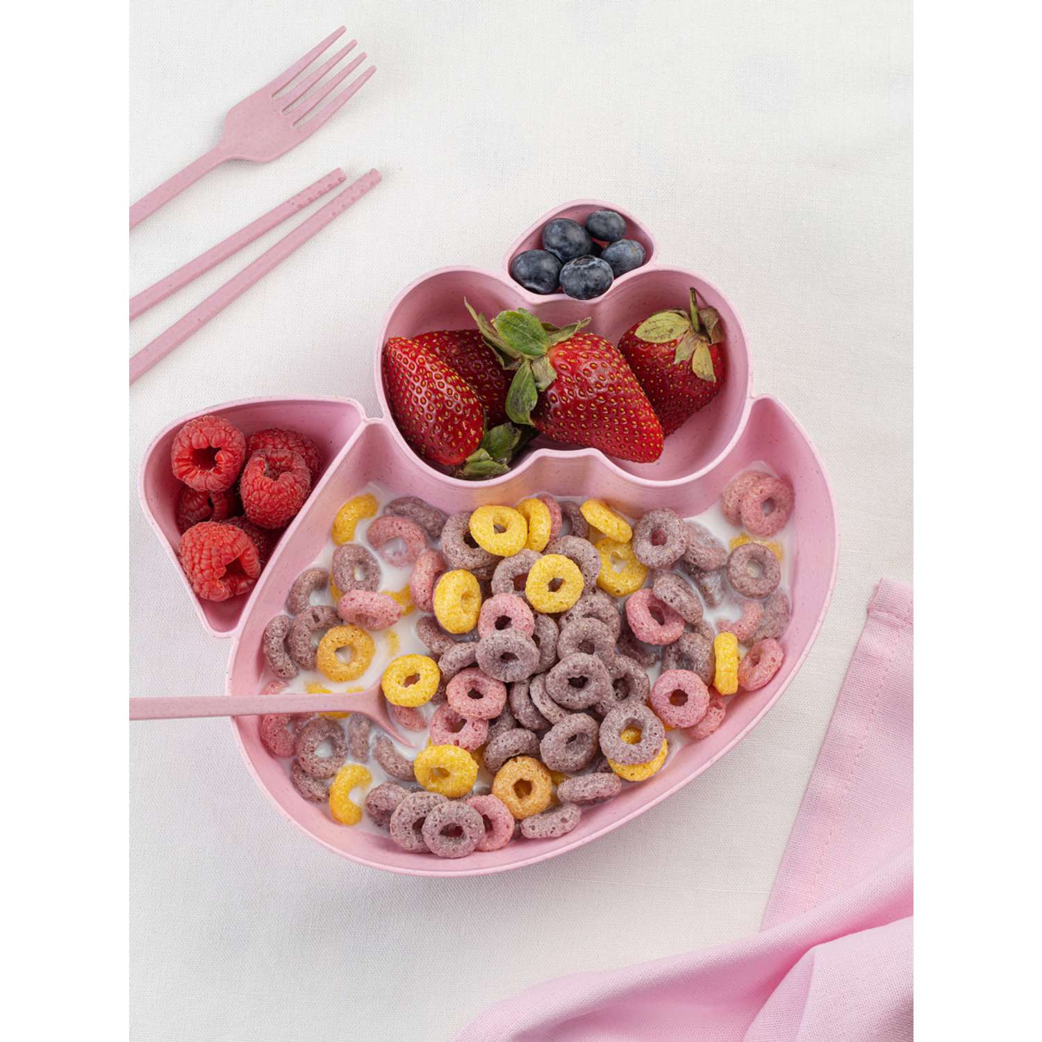 Набор детской посуды Добрый Филин Кошечка розовая 4 предмета - фото 1