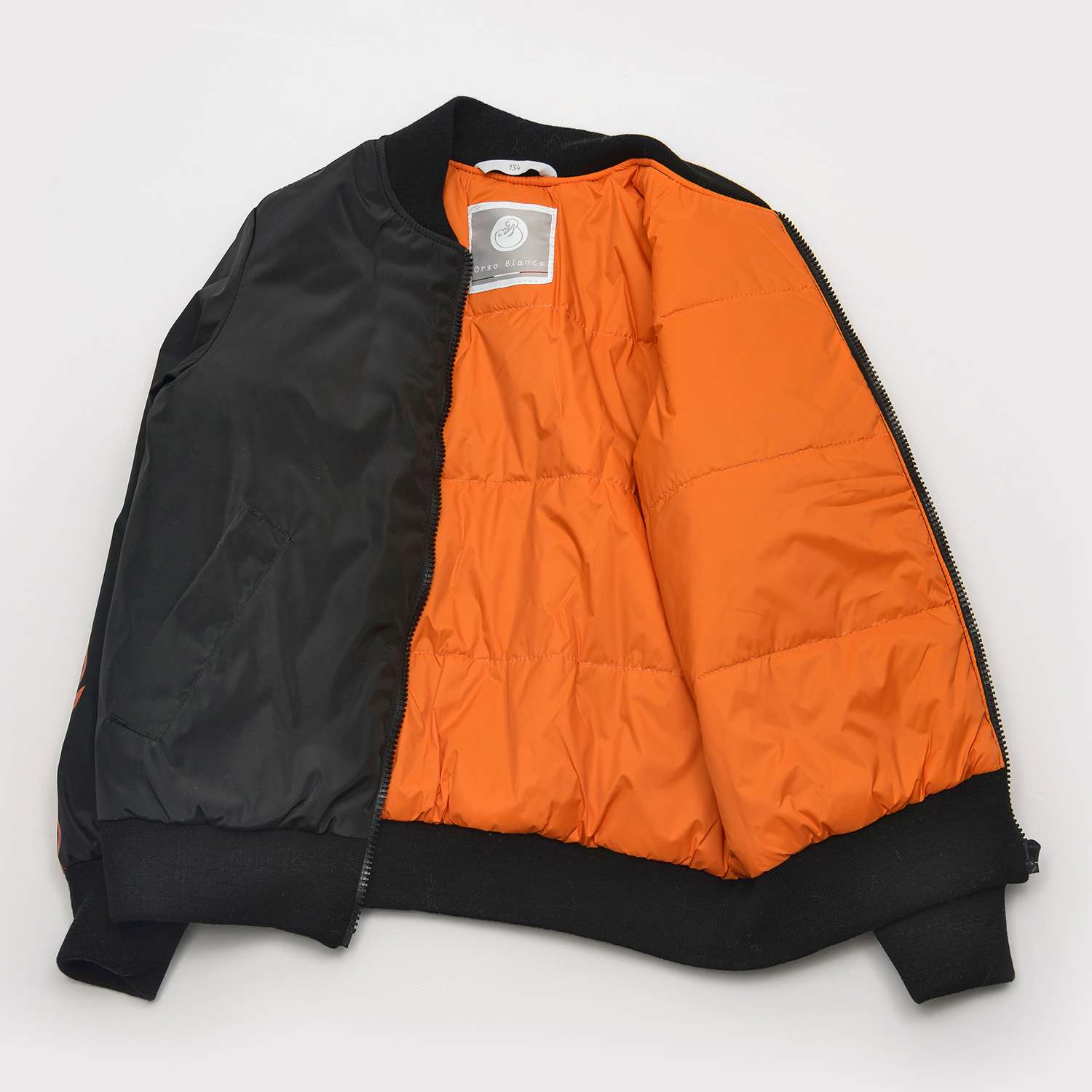 Куртка Orso Bianco OB21093-22_черный/оранжевый - фото 2