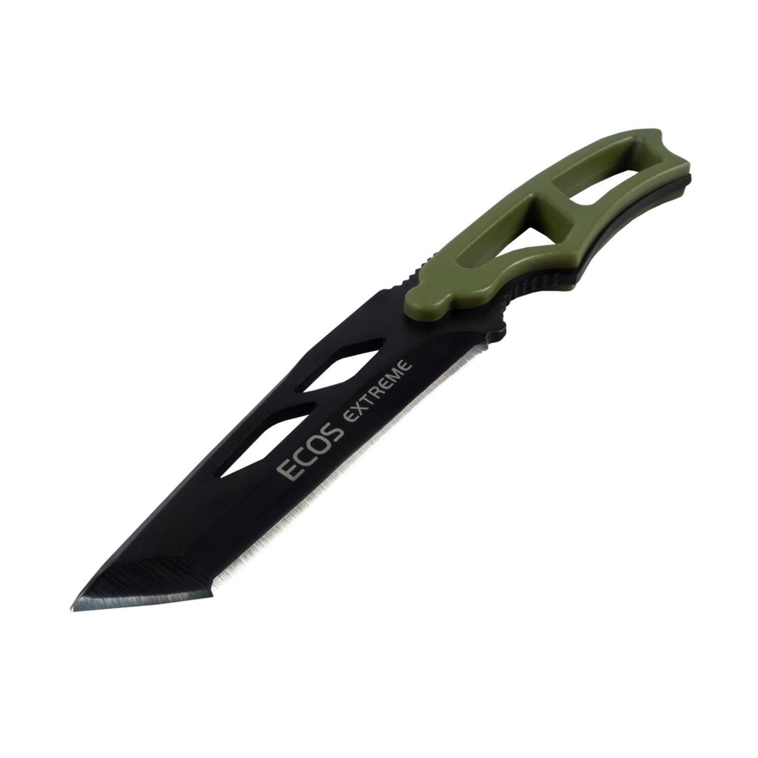 Нож туристический Ecos EX-SW-B01G со свистком в ножнах зеленый - фото 4