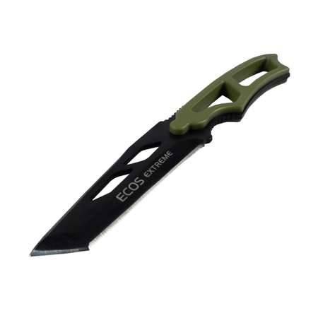 Нож туристический Ecos EX-SW-B01G со свистком в ножнах зеленый