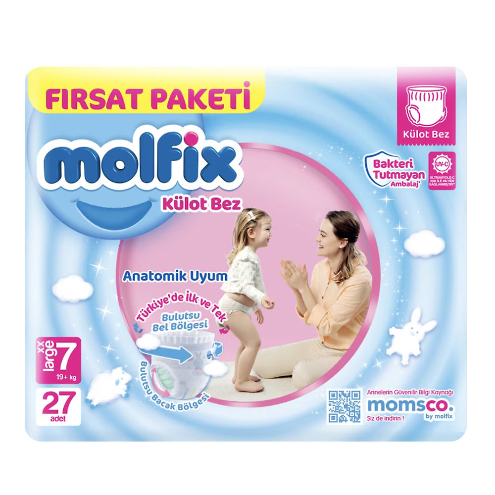 Подгузники-трусики Molfix № 7 детские 19 кг 27 штук - фото 1