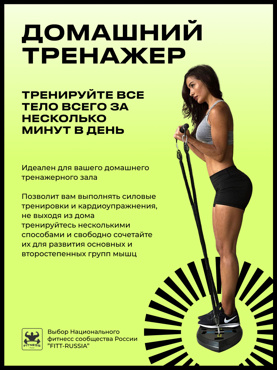 Платформа для отжиманий Urbanfit с упорами для рук и эспандерами - фото 5